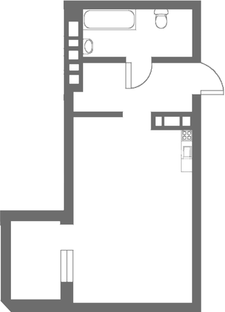 План квартиры студии ЖК Резиденция "Сосновый Бор"